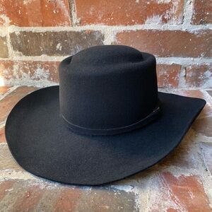 Black Felt Western Cowboy Hat by Jarg Hats in Size 6 7/8
